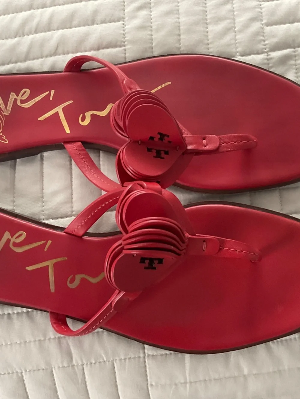 Tory Burch Heart Red Thong Sandal